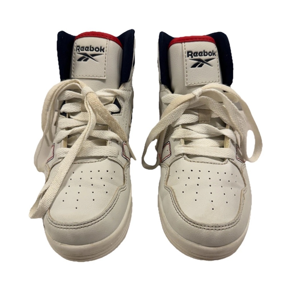 Reebok BB4500 Hi Kids 1K White Navy Red High Top Basketball Sneakers Athletic